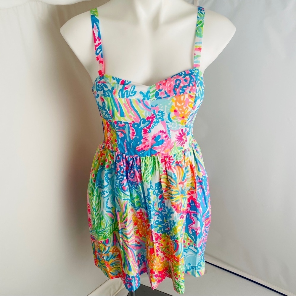 Lilly Pulitzer Ardleigh bright multicolor print Lovers Coral - Picture 2 of 15